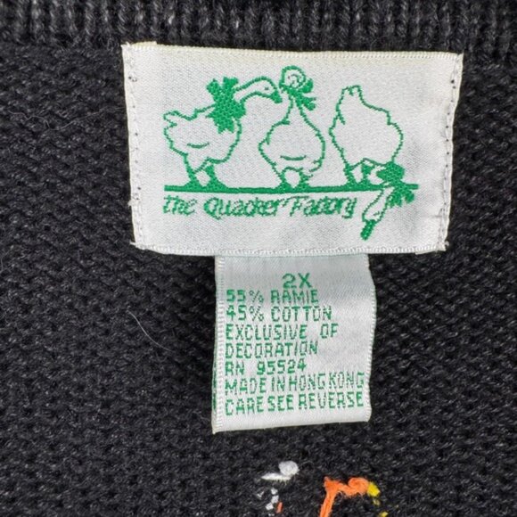 The Quacker Factory Halloween Pumpkin Candy Corn Cardigan Sweater 2X - Picture 2 of 5